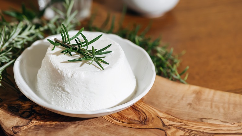Ricotta with herbs on top