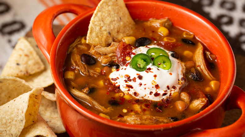 chili with sour cream
