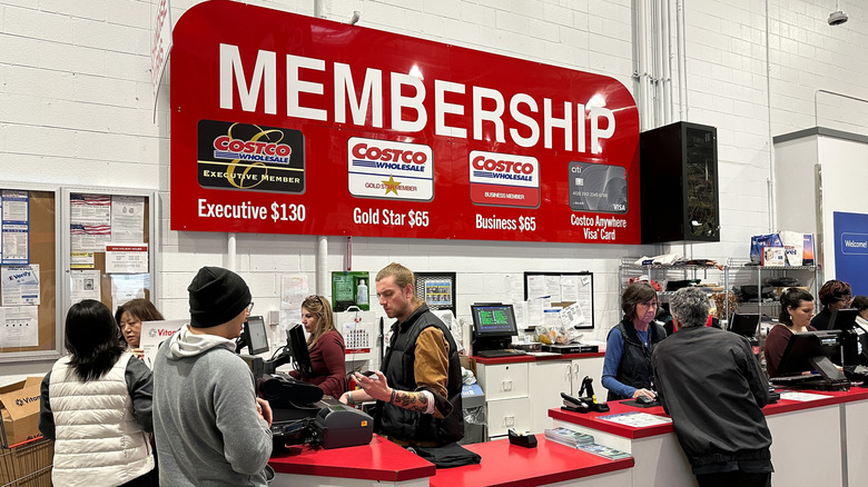 Busy Costco membership counter