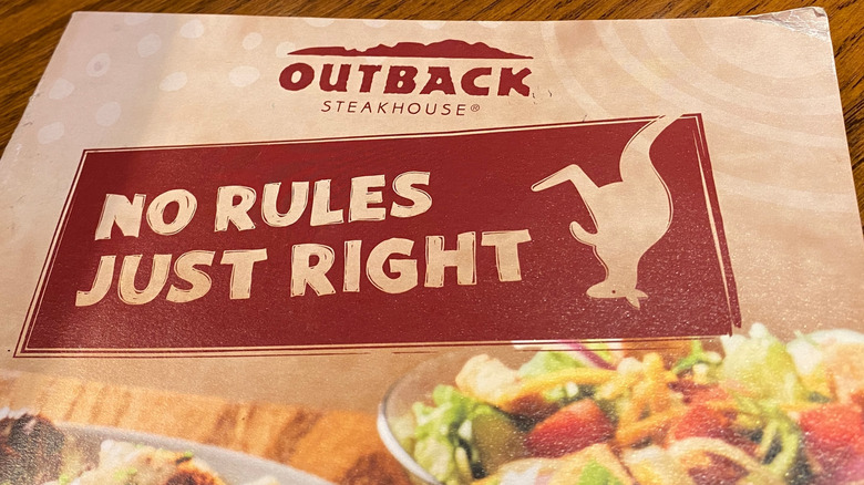 Outback Steakhouse menu