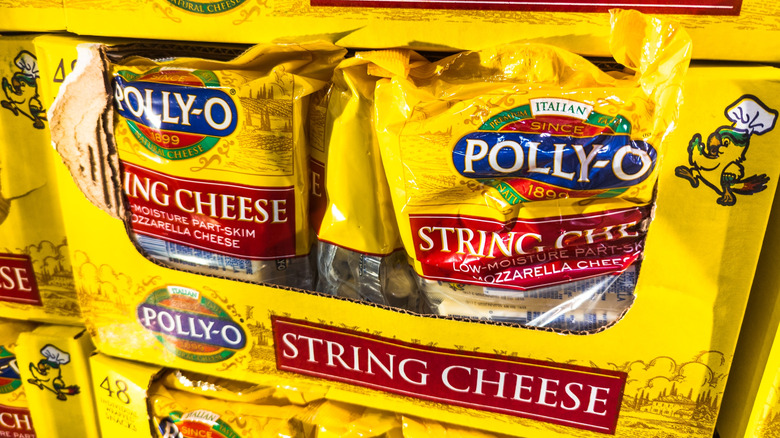 Packages of Polly O string cheese