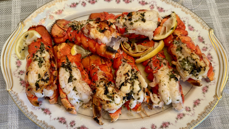 A plate of seasoned lobster