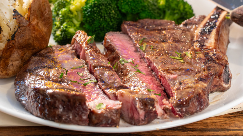 steak dinner at a restaurant