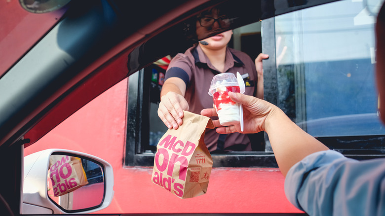 Food at McDonald's drive-thru