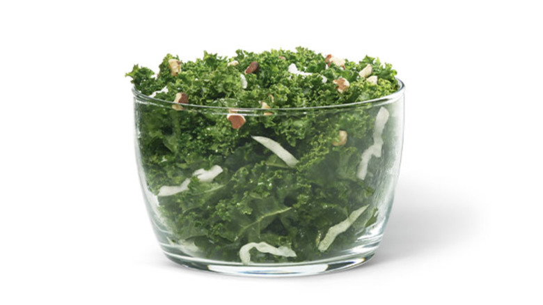 A clear bowl holds the Kale Crunch Side from Chick-fil-A.