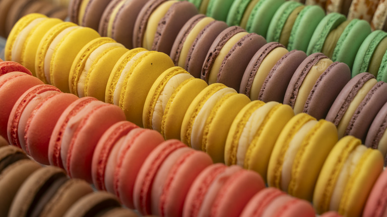 rows of macarons