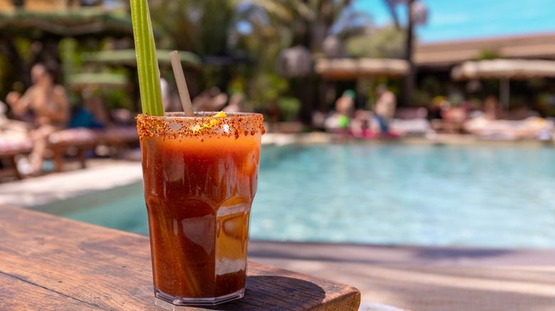 pictured poolside Bloody Mary