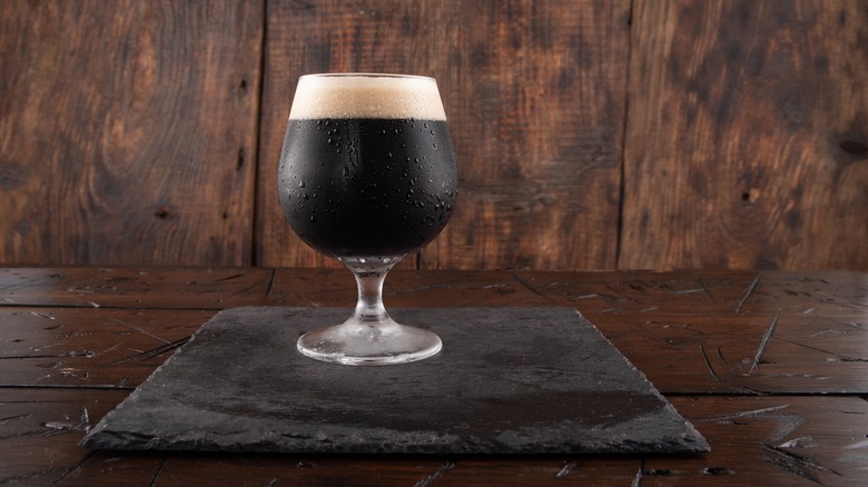 glass of dark beer