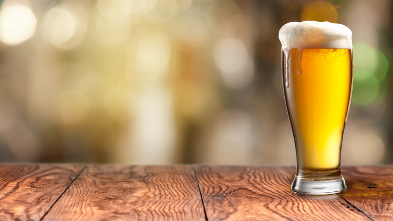 glass of light beer