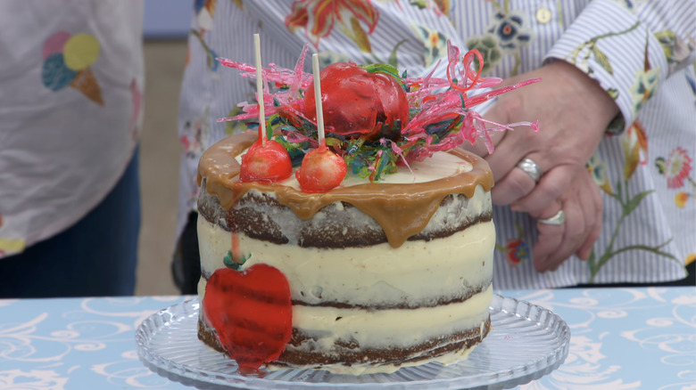 Great British Baking Show contestant Kate's caramel apple cake with spun sugar