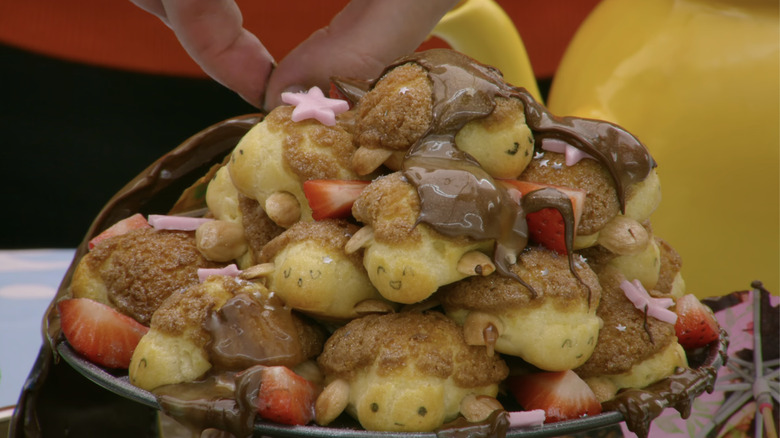 Great British Baking Show contestant Kim-Joy's choux pastry turtle