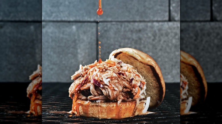 Martin's pulled pork sandwich