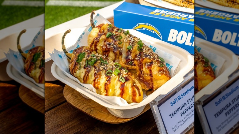 Tempura stuffed peppers