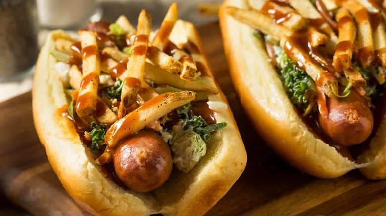 Polish Boy kielbasa sandwich