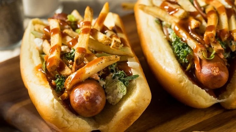 Polish Boy kielbasa sandwich