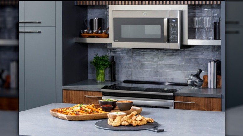 GE microwave installed over-the-range