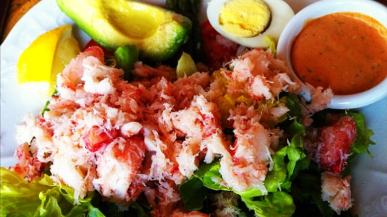 a close up of Crab Louie salad