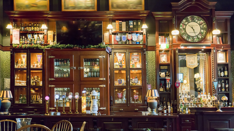 Interior of a British pub