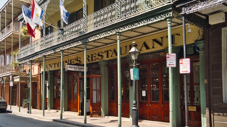 The outside of Antoine's restaurant in New Orleans