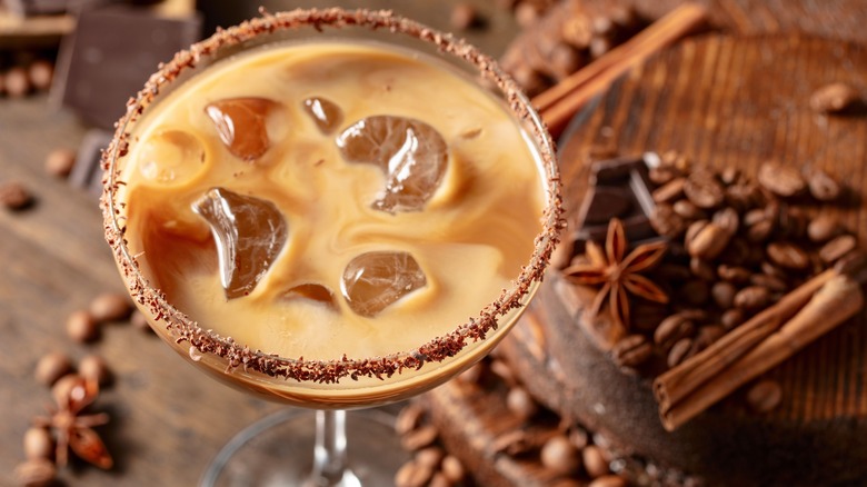 cocktail prepared with bourbon cream
