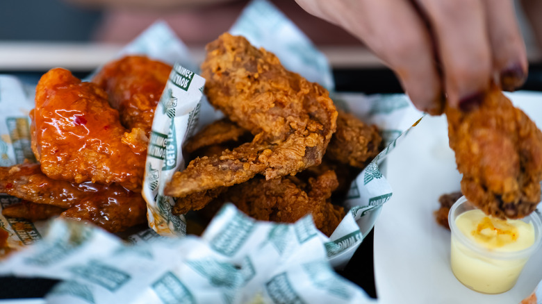 Wingstop wings on a table