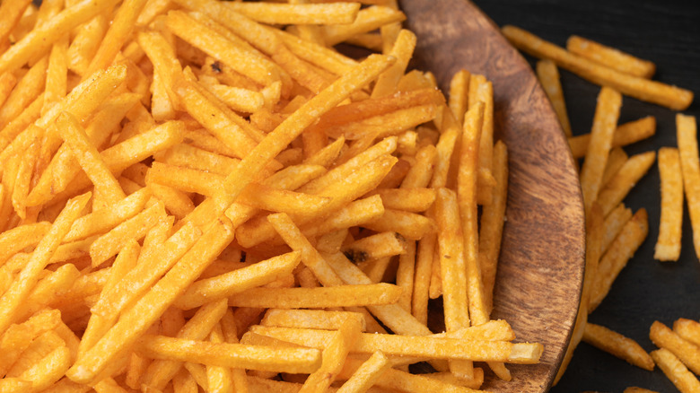 Plate of potato sticks