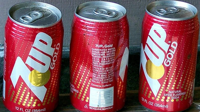 Image of the discontinued 7Up Gold cans