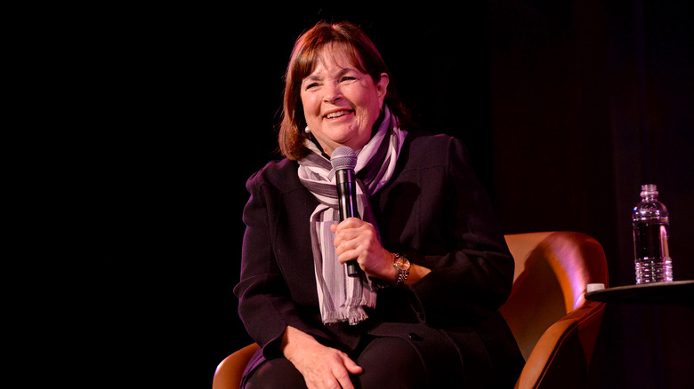 Ina Garten holding a microphone