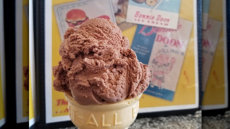 chocolate ice cream at the Bonnie Doon Drive-In
