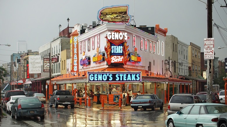 Exterior of Geno's Steaks