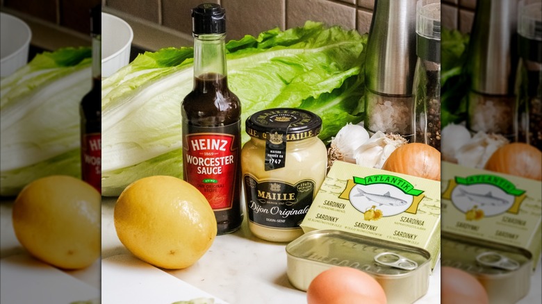 Ingredients for Mayfair dressing on kitchen counter