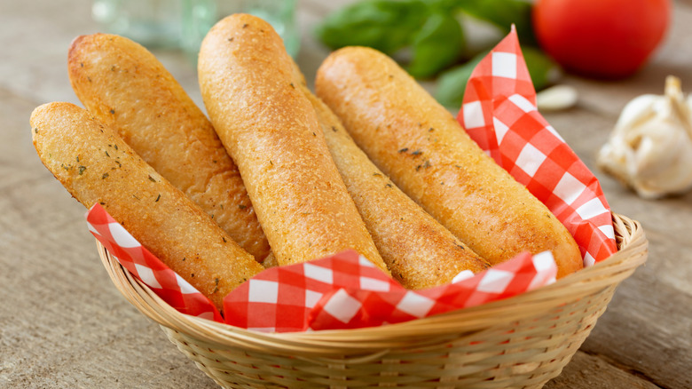 Breadsticks in a basket
