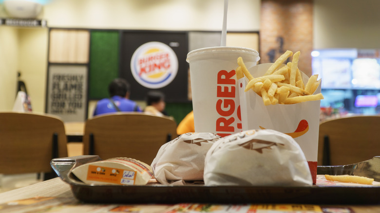 Burger King order on a tray