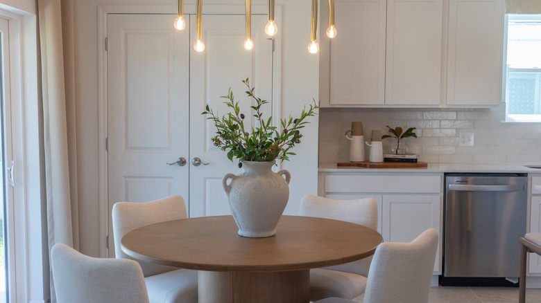 A cozy breakfast nook gets good natural light