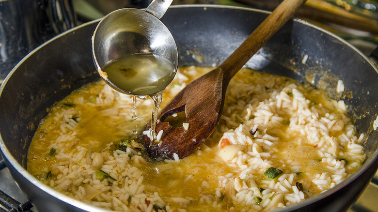 A pan of risotto