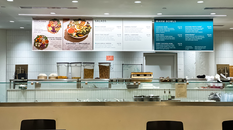 Ordering counter at Sweetgreen restaurant