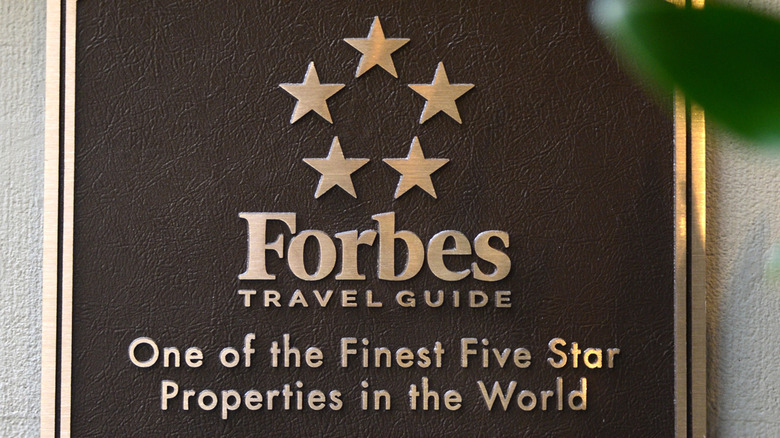 Forbes travel guide five-star plaque