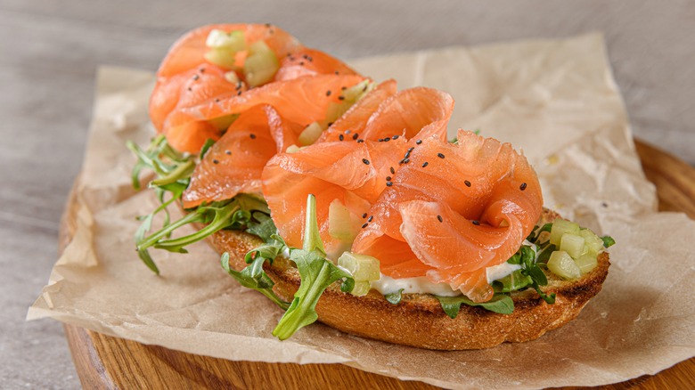 Lox on bruschetta