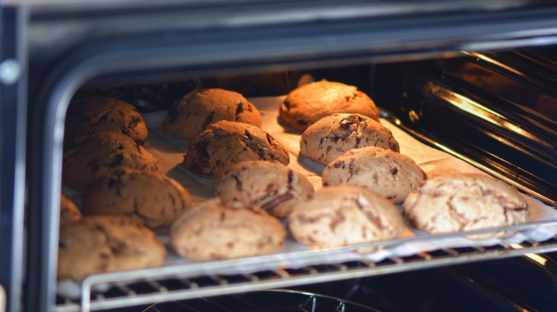 Gluten-free cookies baking in the oven