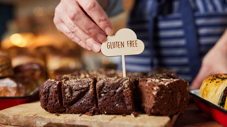 Brownies with a gluten-free tag