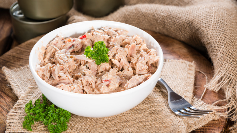 Tuna salad in a bowl
