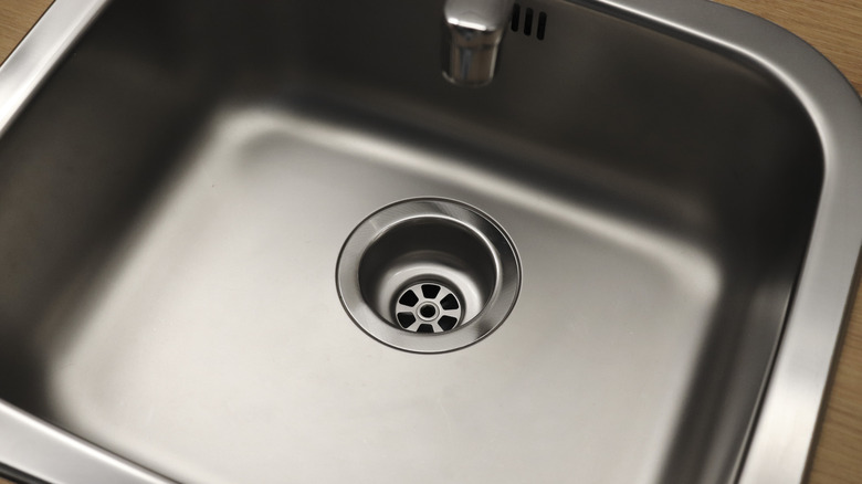 close up of stainless steel sink