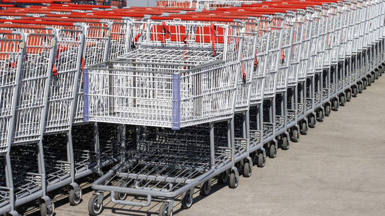 Photos of Costco shopping carts lined up