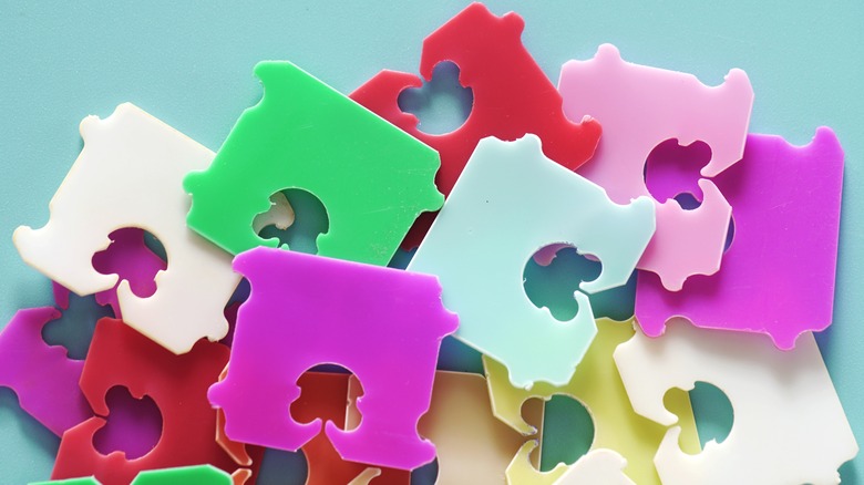 Assorted colorful bread clips
