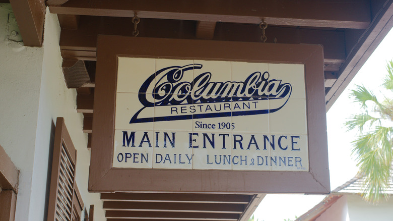 Outside signage of Columbia Restaurant