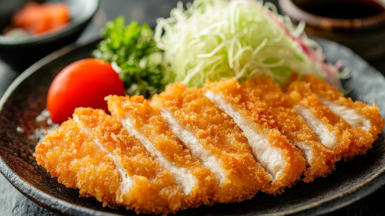 served chicken cutlet