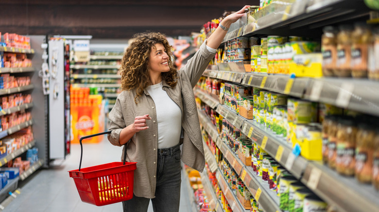 Person shopping for groceries
