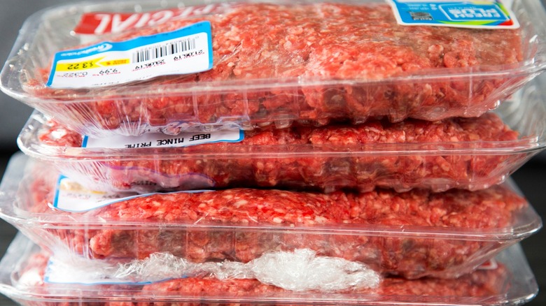 Packaged ground beef