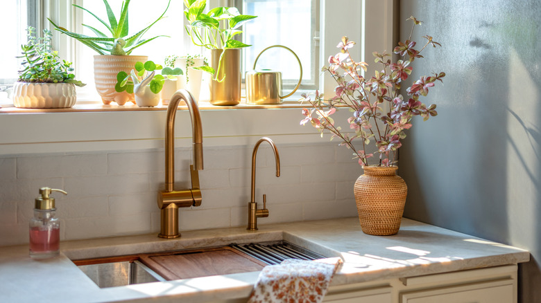 kitchen sink and window in a modern kitchen