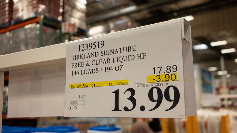 Costco price sign showing sale discount